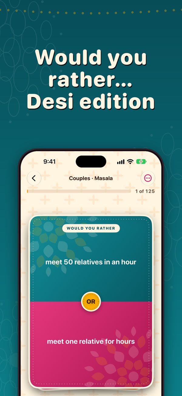 Would you rather… Desi edition: meet 50 relatives in an hour, or meet one relative for hours.
